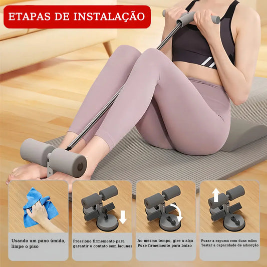 Barra de Apoio Multifuncional para Treino com Ventosa Dupla Ajustável